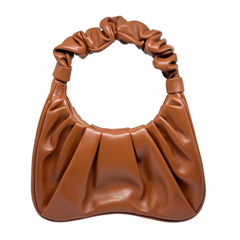 JW PEI Gabbi Ruched Hobo Handbag Nutella Brown Purse Faux Leather